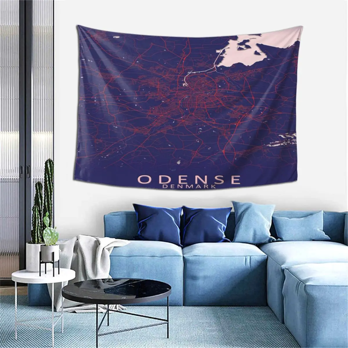 Odense Дания Карта города гобелен Бохо декор для комнат матрасы хиппи Декор дома