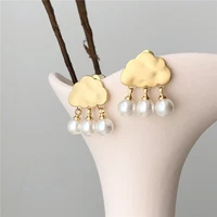 pearl dangle earrings for women rain cloud drop earrings korean fashion cute tassel earrings party club trendy new jewelry gift