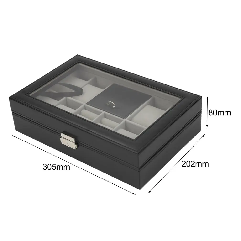 

6/6+3/8+2 Grids Storage Watch Box 8/10/12 Grids PU Leather Watch Holder Organizer for Quartz Watch Jewelry Boxes Display Gift