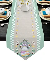 easter plaid bunny eggs table runners modern tablecloths party decor table runner easter decorations for home