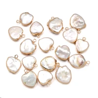 natural freshwater pearl pendants heart shape charms pendants for jewelry making diy accessories fit necklaces size 16x19mm