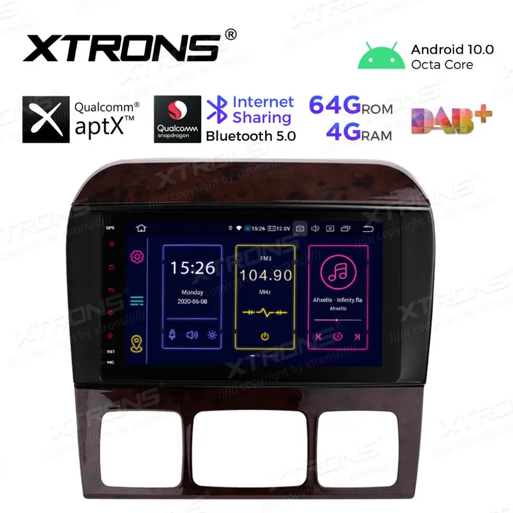 Автомобильный радиоплеер XTRONS 8 дюймов Android 10 0 Qualcomm Bluetooth 5 GPS для Mercedes Benz W220 S280 S320 S350