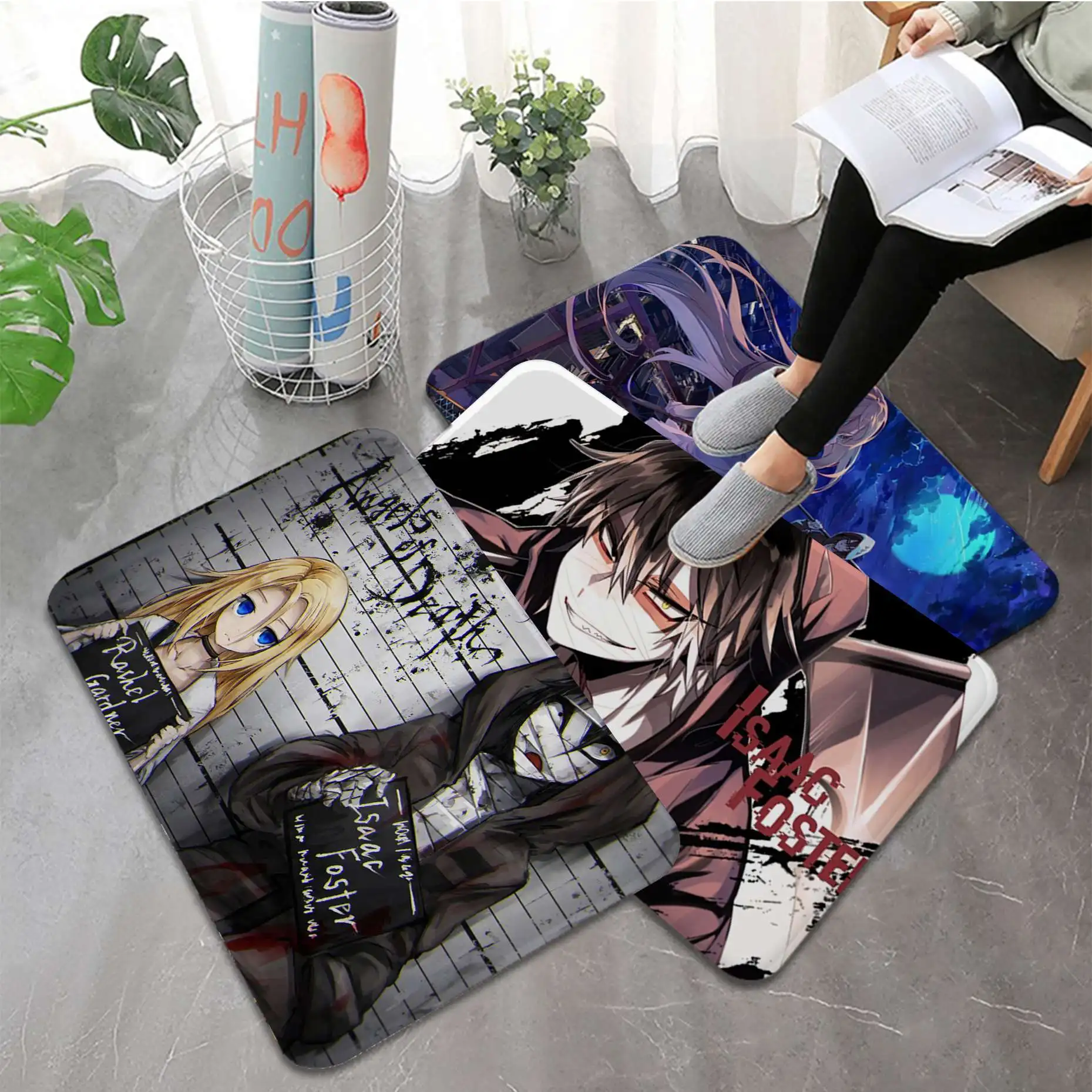 

Anime Angels Of Death Printed Flannel Floor Mat Bathroom Decor Carpet Non-Slip For Living Room Kitchen Welcome Doormat