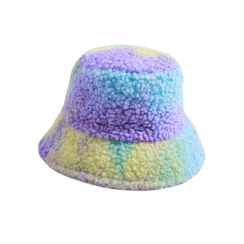 

New tie dyed lamb hair fisherman's hat