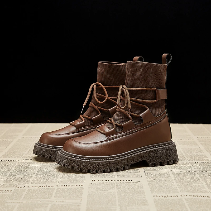 

2021 autumn high top new products single shoes ladies sports shoes Martin boots