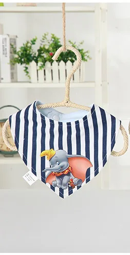 Blue stripe 2 Детские нагрудники из хлопка в полоску с рисунком из мультфильма; нагрудник с принтом; треугольный нагрудник; Детский шарф для новорожденных; детские вещи для кормления - Цвет: Blue stripe 2