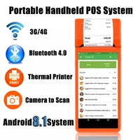 pda pos handheld device pos terminal built in bluetooth thernal printer 58mm wifi android8 1 rugged barcode camera scaner 1d 2d