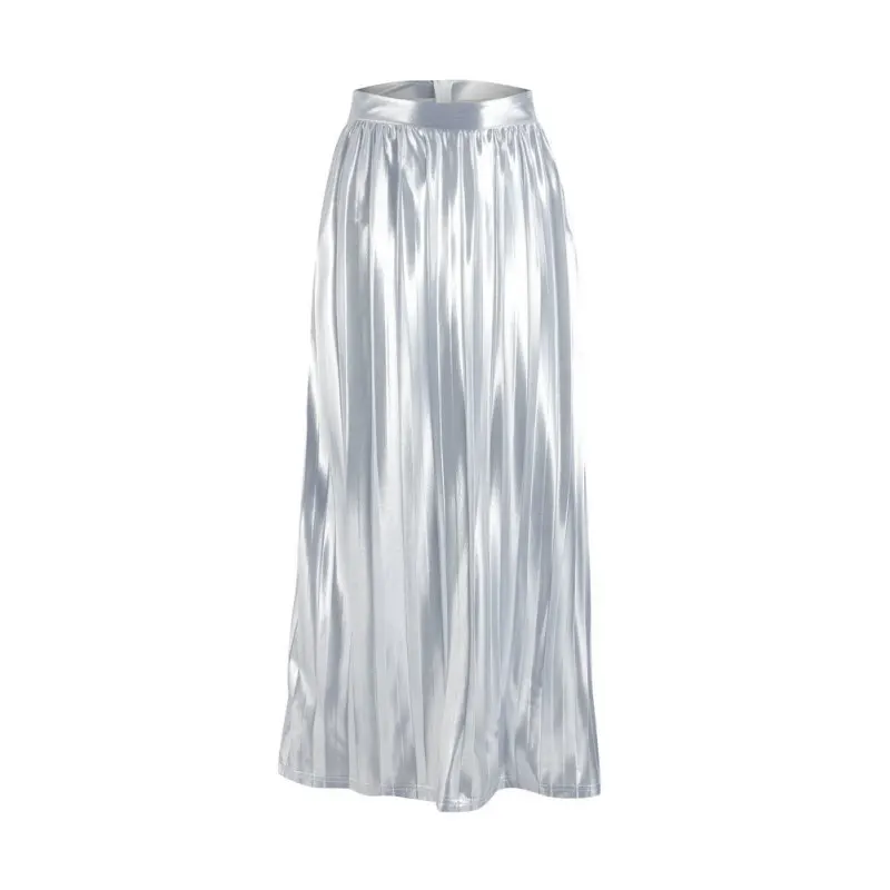 

2020 Fashion Women's High Waist Pleated Skirt Solid Color Midi Long Tutu Skirt x