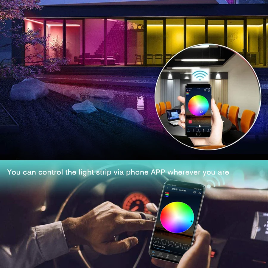 WiFi Светодиодные полосы света RGB 2835/5050 Водонепроницаемый Felixable лента с Alexa Google