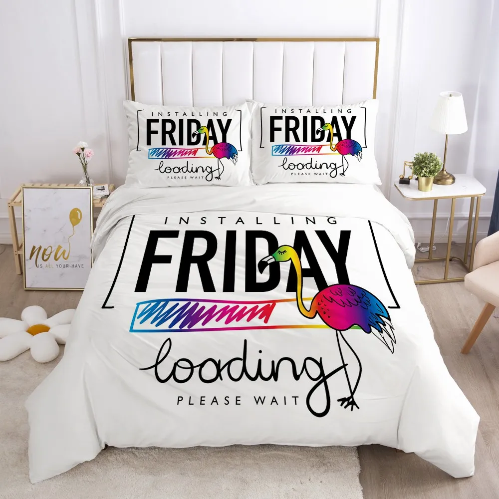 

3D Bedding Set Bed Linens Duvet Cover Sets Quilt/Comforter Covers Pillow Case Full Twin King Queen Size Letter Design Bedclothes