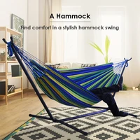 hot sale convenient portable canvas hammock stand multi functional practical camping sleep swing hanging bed garden furniture