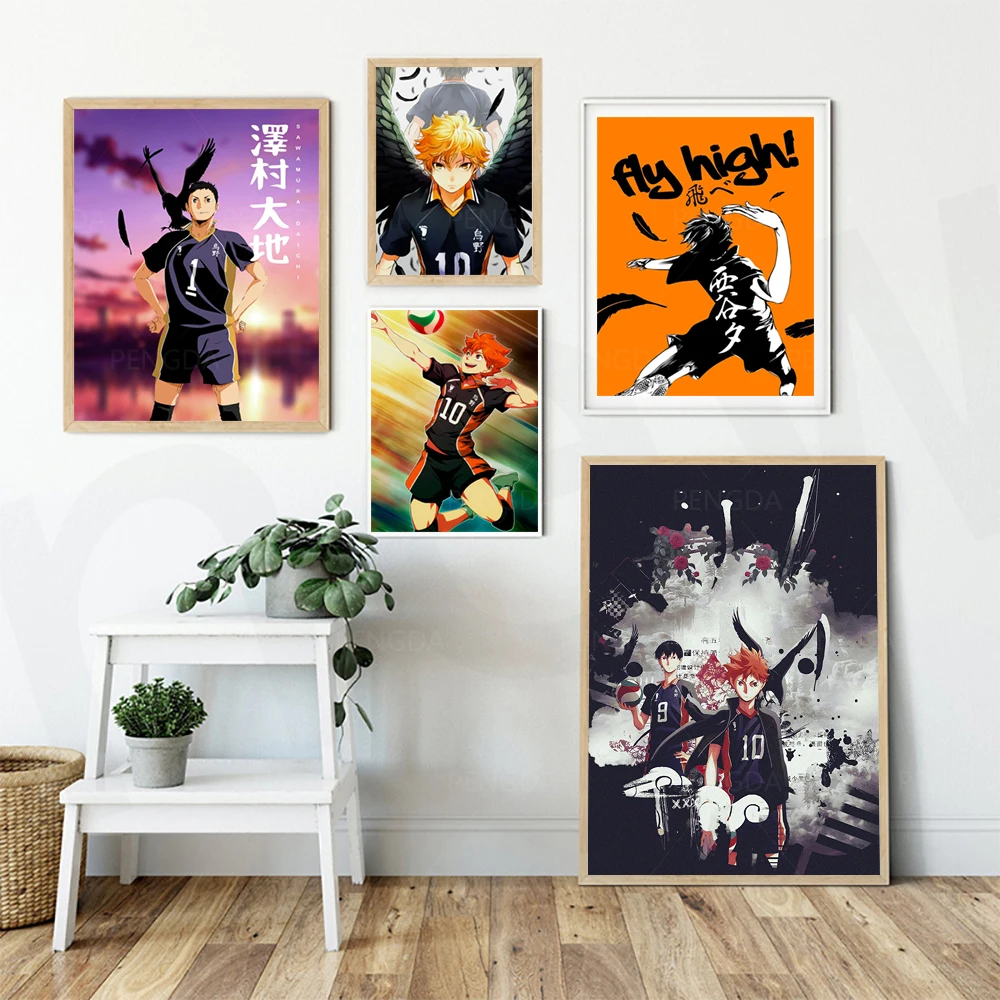 

Canvas Paintings Haikyuu Anime Japan Yellow Fight Wall Art HD Print Poster Home Decor Modular Pictures For Bedroom No Framework