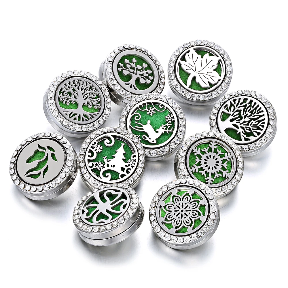 Ароматерапия 18 мм кнопки духи медальон из нержавеющей стали эфирное масло