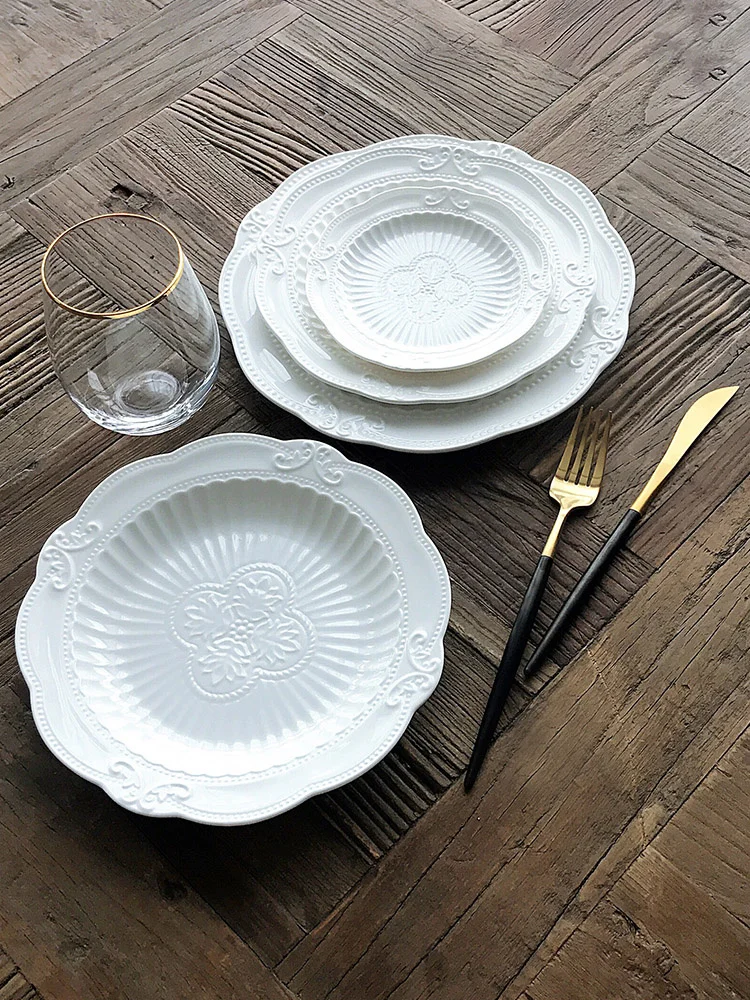 

Ceramic Dinner Steak Fresh Fruit Salad Container Snacks Plate Vegetable Soup Dish Wedding Gift 8 Inche Kitchen Utensil Tableware