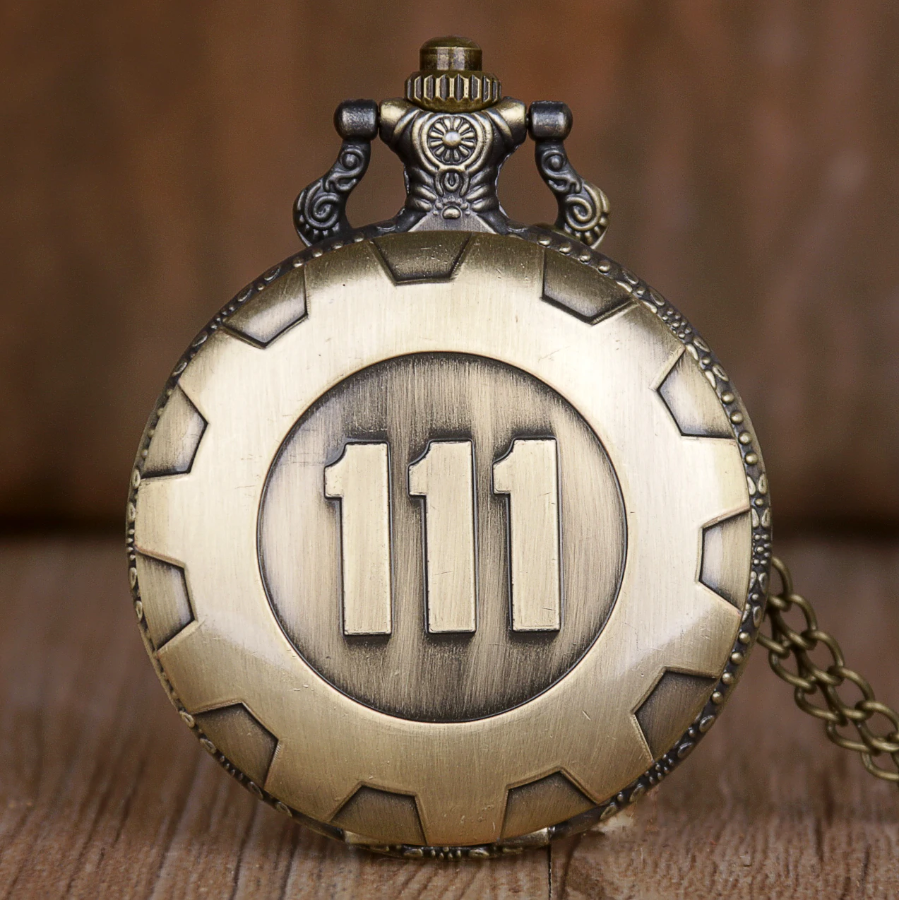 Бронзовая медная игра Fallout 111 кварцевые карманные часы аналоговый кулон ожерелье часы для мужчин и женщин мальчик подарок Whosesale