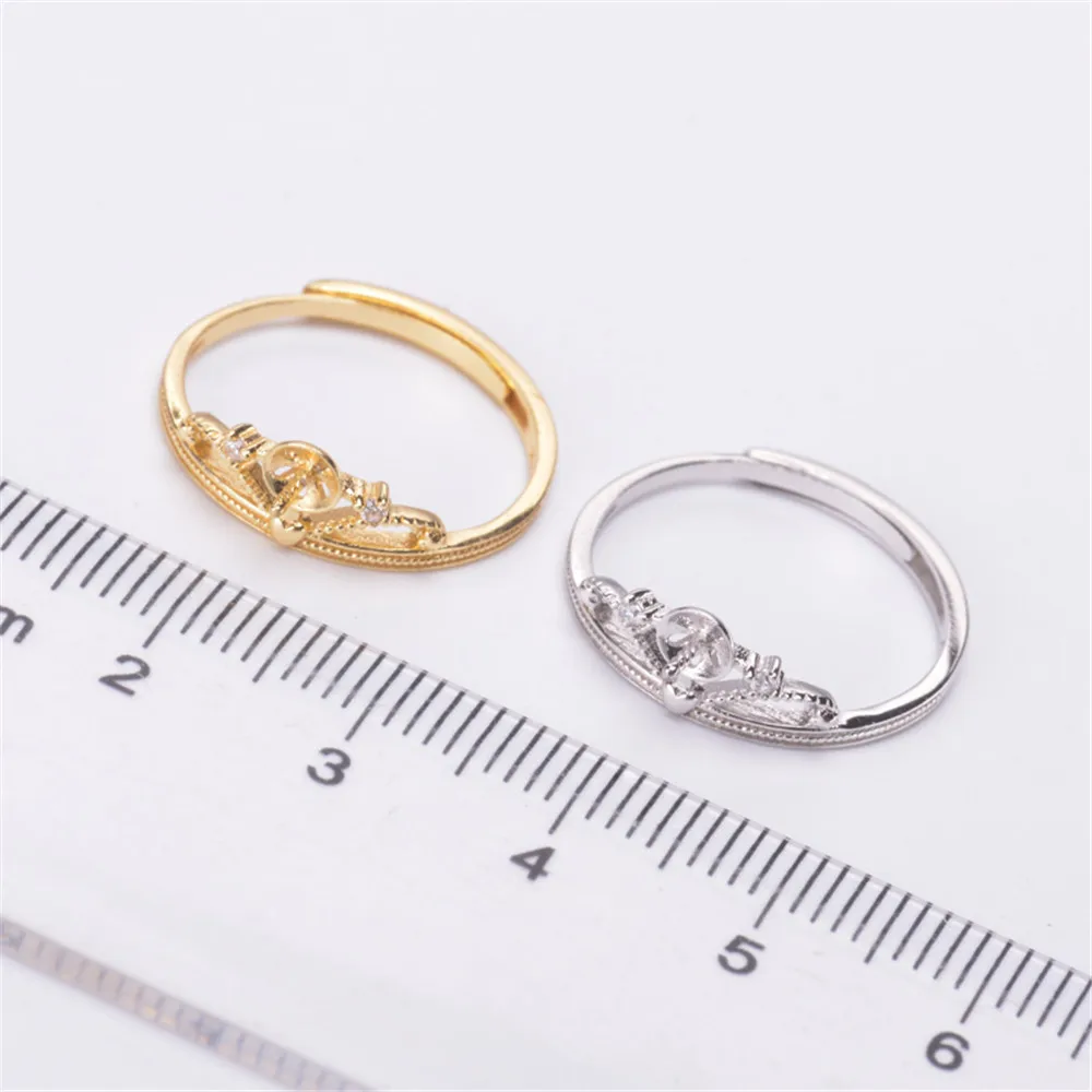 

Fashion Rings Resizable Design Rings Base 925 Sterling Silver Pearl Rings Settings Women DIY Pearl Rings Accessory No Pearl