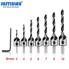JUSTINLAU 7 шт. HSS 5 Флейта для зенковки набор сверл для деревообработки 3-10 мм фаски сверла для металла Прямая поставка центр