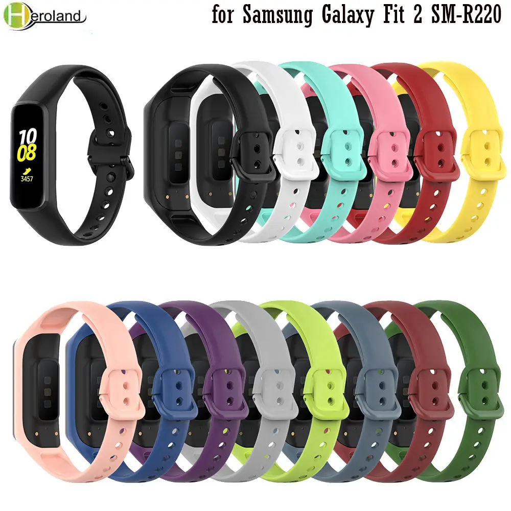 Ремешок силиконовый для Samsung Galaxy Fit 2 SM R220 сменный фитнес браслет смарт часов трек