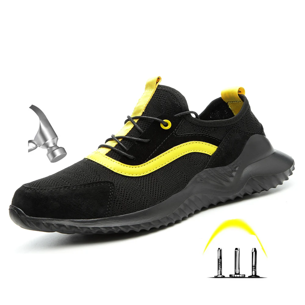 

Toe Protective Anti Smashing Work Shoes Men Puncture Proof Safety Shoes Sneakers Men's Steel Fashion Element Toe Shape Boot Type