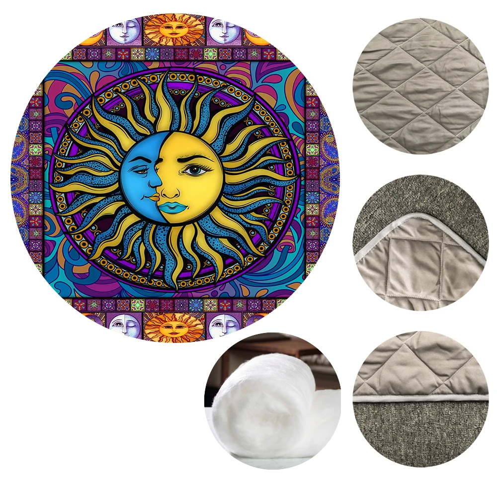 

Sun and Moon Bohemian Mandala Style Quilt Blanket Throw Soft Warm Cotton All Season Quilt for Kids Adult Droppshiping
