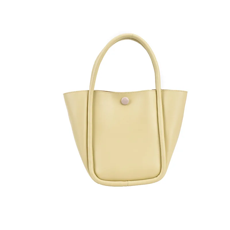 

Casual Solid Color Bucket Pu Leather Handbags for Women 2021 Summer Luxury Brand Designer Travel Shoulder Crossbody Bag Tote
