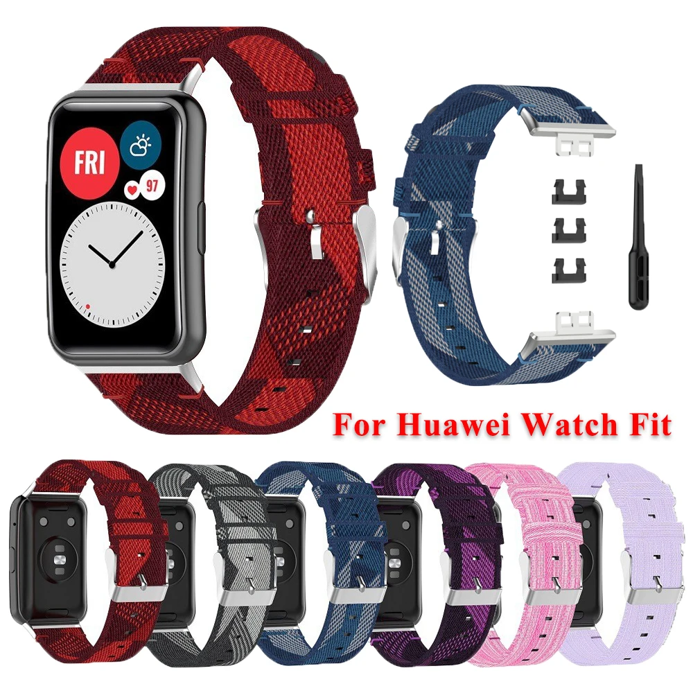 

Nylon band For huawei watch fit strap replacement Woven Canvas Watchband Sports bracelet correa for huawei fit watch accessories