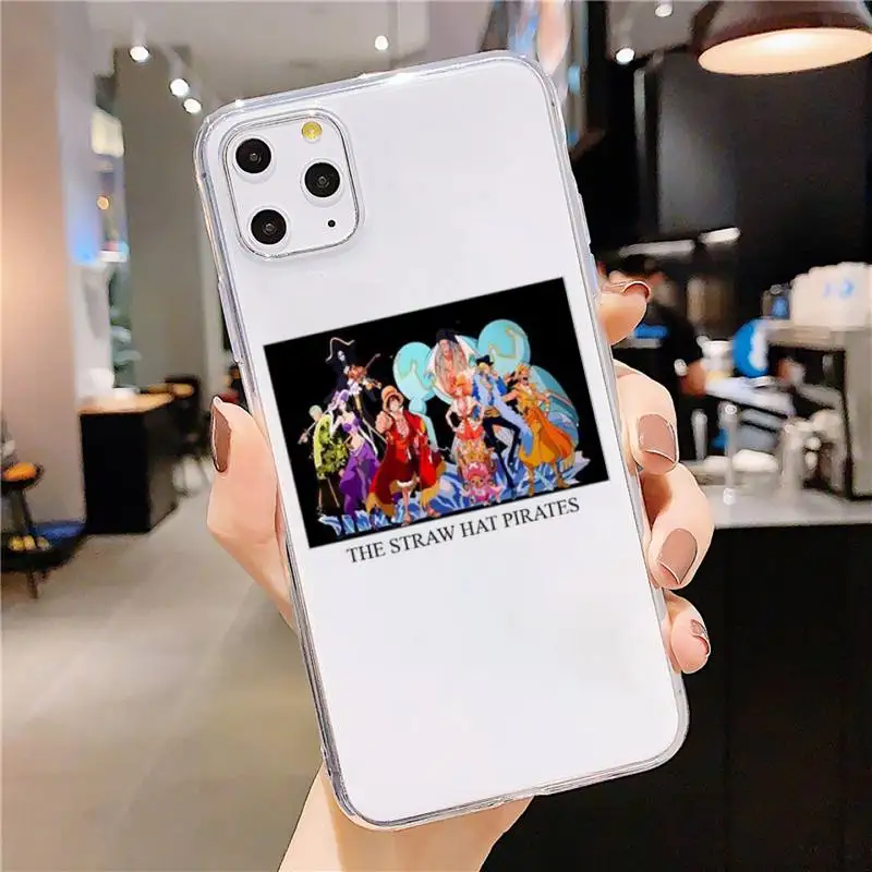 

one piece cute funny design anime Phone Case Transparent soft For iphone 5 5s 5c se 6 6s 7 8 11 12 plus mini x xs xr pro max
