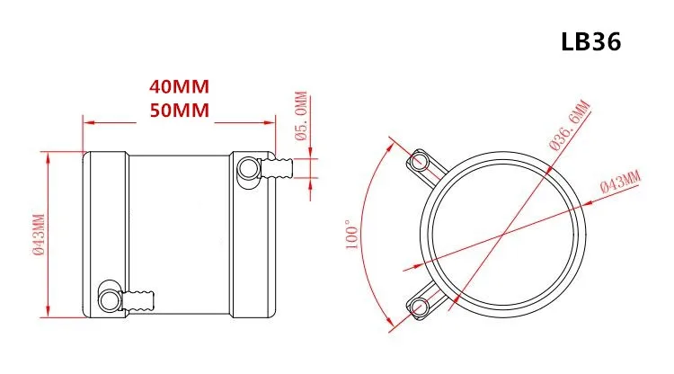 Алюминиевая Куртка для водяного охлаждения двигателя 36 мм радиатор двигателей