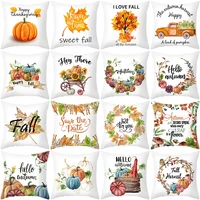 new autumn bumper harvest thanksgiving pillow cover decor pillow square cushion cover 45x45 cm pumpkin maple leaves pillowcases