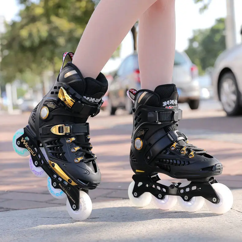 

Professional Inline Speed Skates Shoes Hockey Roller Skates Sneaker 4-Wheels Women Men Kid Children Outdoor Skate Size 30-44