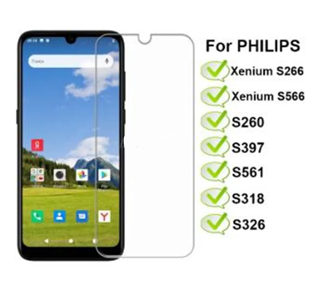 Закаленное стекло 3-1 шт. для PHILIPS XENIUM S266 S566, Защитное стекло для экрана Philips S260 S397 S318 S326, пленка для телефона