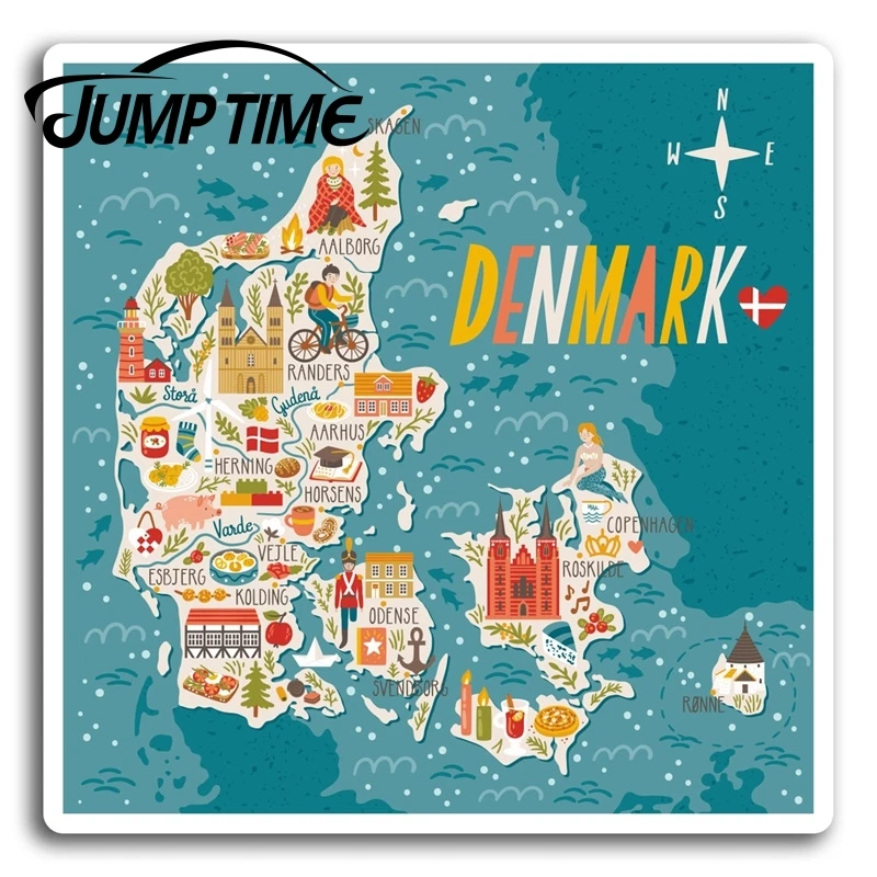 СКАЧОК времени для датской карты виниловая наклейка s стикер ноутбука багаж