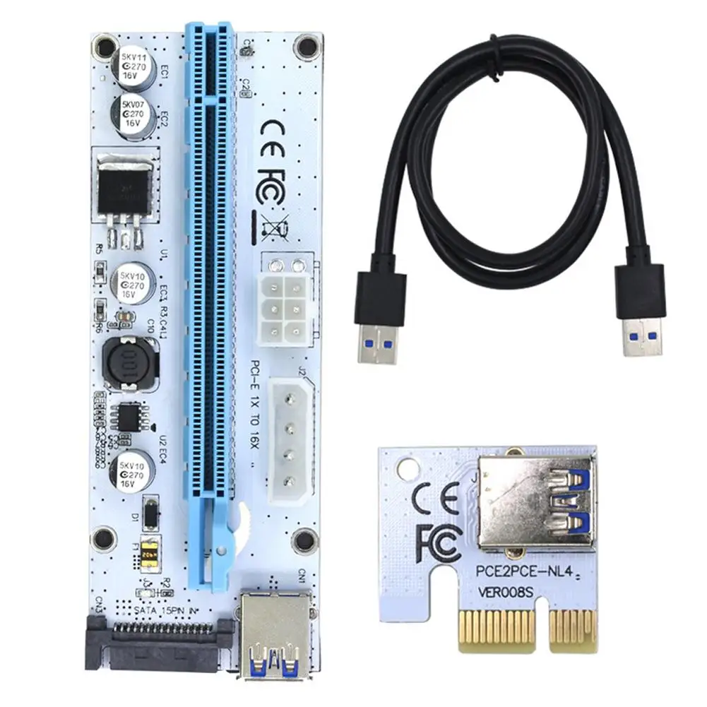 008S USB 3 0 PCI Express 1X до 16X адаптер Riser Card удлинитель для майнинга| |
