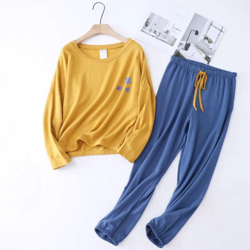 

Autumn winter new ladies pajamas long-sleeved trousers cotton pijamas set warm sleepwear pyjamas women casual home clothes