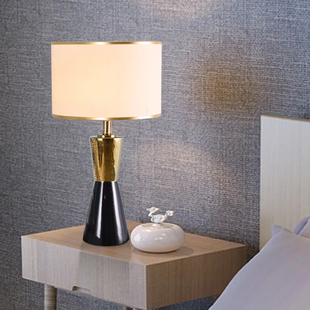 2022 Gold And Black Luxurious Ceramic Table Lamps For Bedroom Living Room Home Decor Bedside Lamp Night Light 220v 110v E27 Bulb | Лампы и