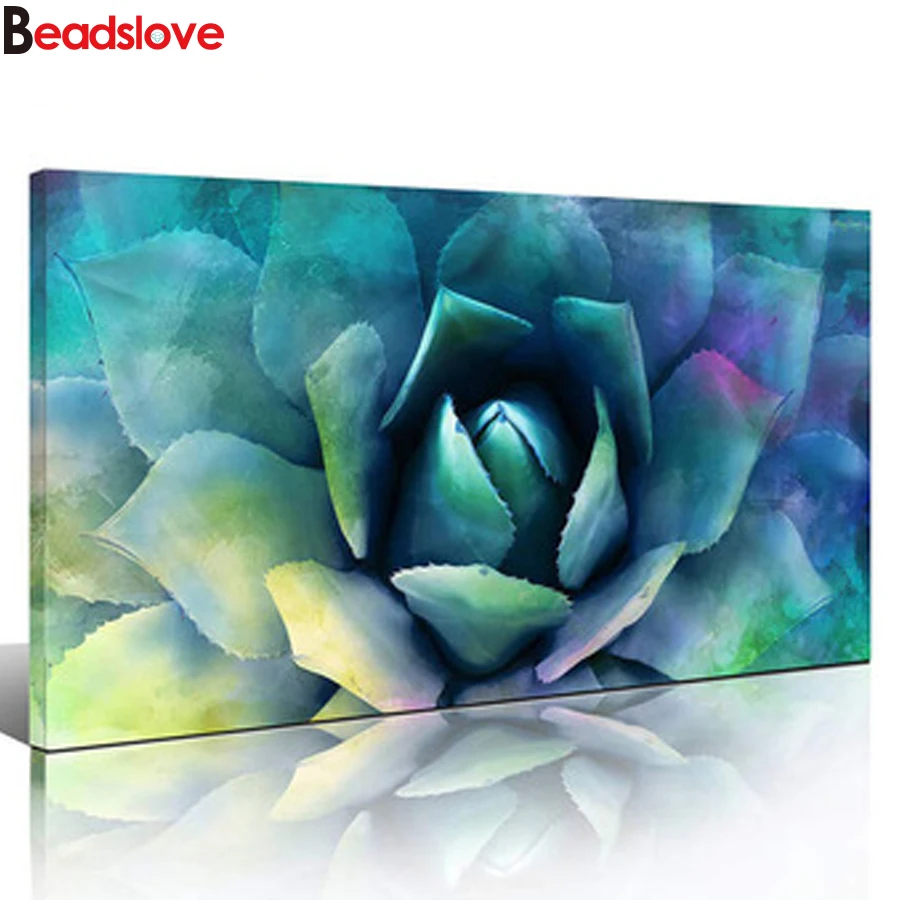 

5D алмазная живопись «сделай сам», зеленое суккулентное растение, полная квадратная круглая Алмазная вышивка, вышивка крестиком, картина ст...