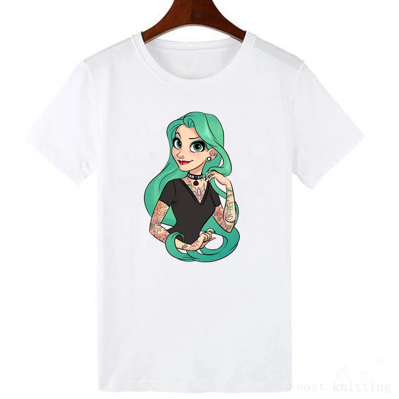 Корейские топы для девочек; Kawaii; уличная одежда; летняя модная футболка с графическим принтом; Femme; забавная принцесса; Vogue; Harajuku; футболка; женская одежда
