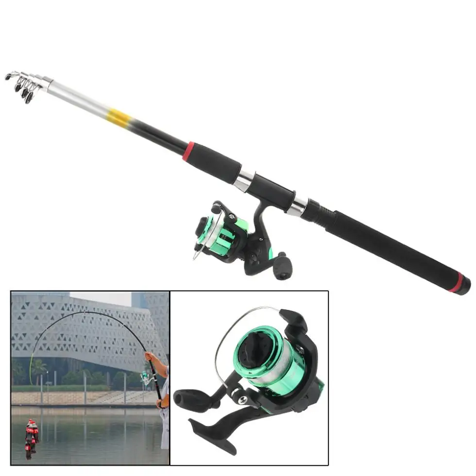 2 7 м рыболовная удочка Fly Line комбо полная Наборы Катушка для спиннинга полюс набор