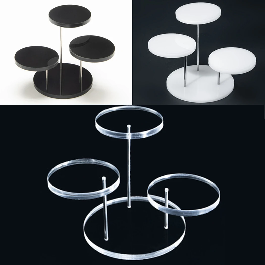 

1 * Display Stand 3 Tray Fashion Multi-layer Acrylic Jewelry Ring Display Stand Pendant Show Rack Acrylic