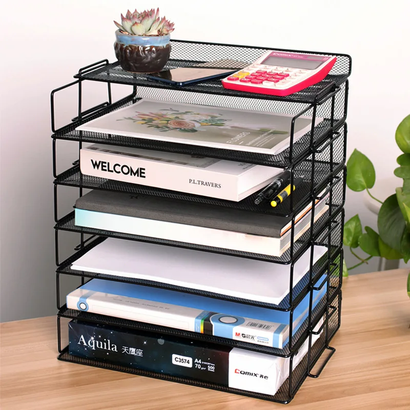 Офисный Настольный многослойный металлический стеллаж для файлов формата А4