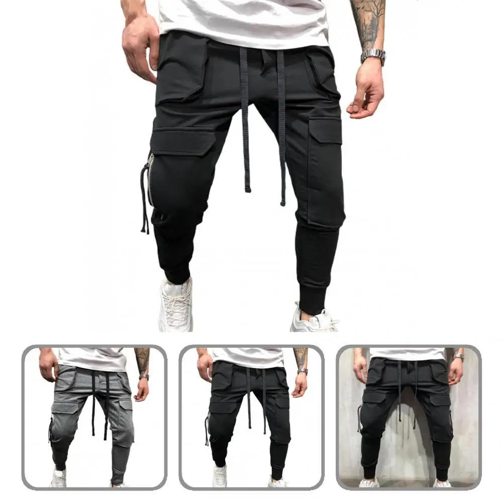 

Elastic Waist All-Match Drawstring Mid Waist Fitness Pants Workwear