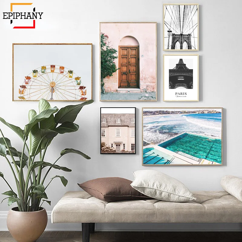 Настенная картина с изображением пляжного колеса обозрения постеры бруклинским