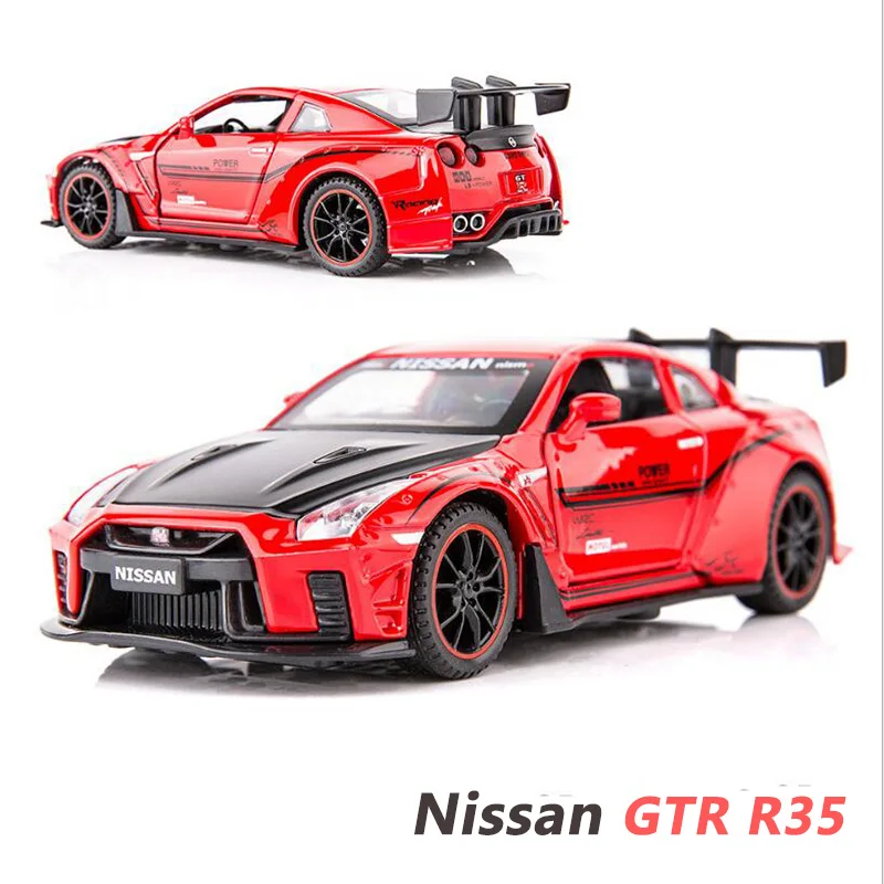 Автомобиль из сплава 1:32 Nissan GTR R35 JDM металлическая модель автомобиля звуковой