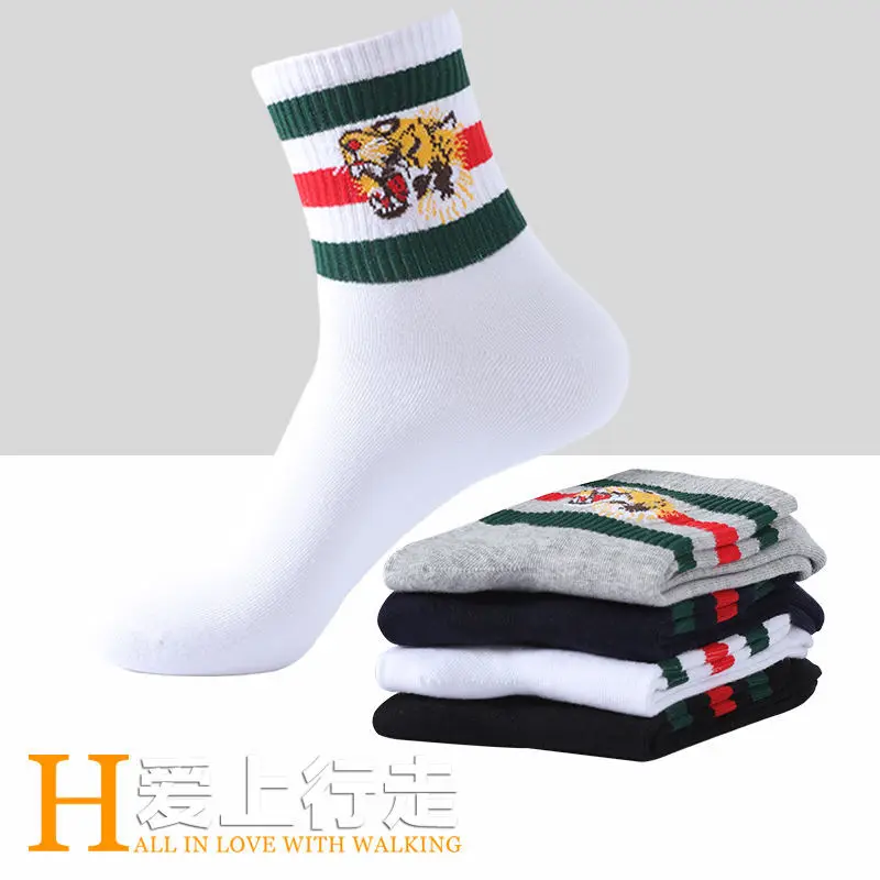 Men's socks four seasons sweat-absorbent breathable deodorant men's socks basketball sports embroidery tiger socks