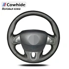 Ручная stitche черного цвета из натуральной кожи чехол рулевого колеса автомобиля для Renault Fluence ZE 2009-2016 Megane 2009-2014