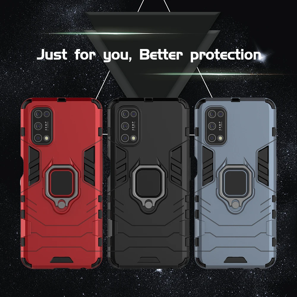 shockproof case for realme 7 pro realme 7 5g realme 7i realme x7 pro armor back cover hard casing with ring holder free global shipping