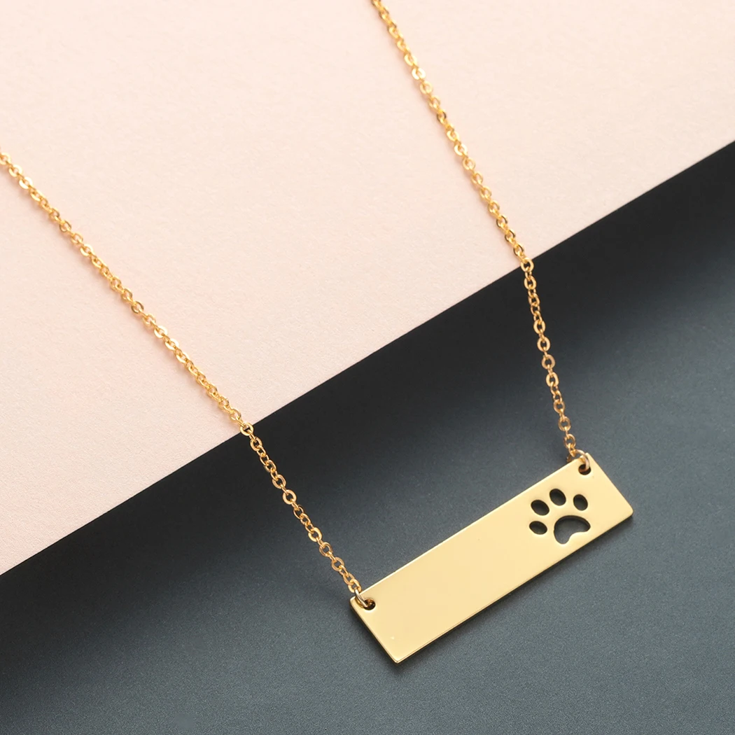 Kinitial ожерелье из нержавеющей стали с подвеской в виде собачьей лапы для женщин и