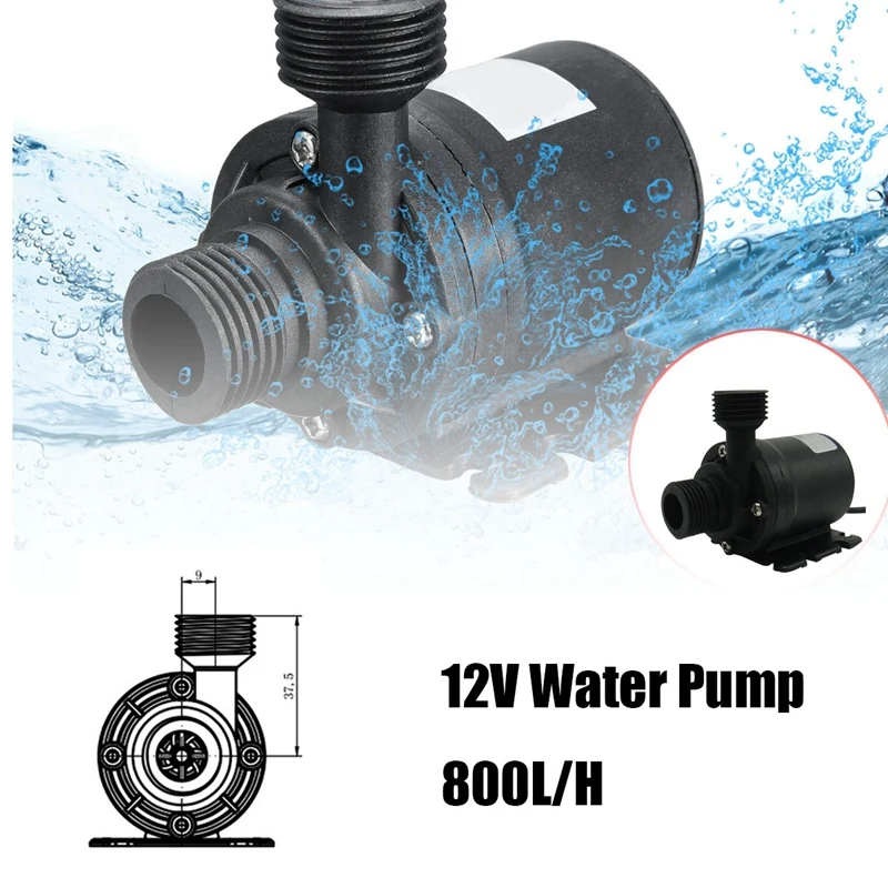 Погружной водяной насос с бесщеточным двигателем 800 л/ч 5 м 12 В постоянного тока
