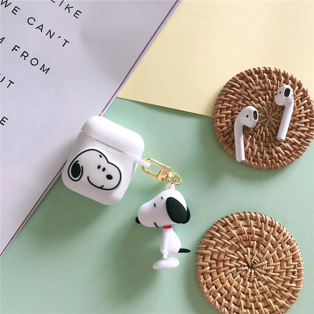 Золотой Милый чехол для наушников для AirPods с мультяшным животным, сумка для ключей, беспроводные наушники, чехол, анти-шок для Apple Airpods 2, аксессуары - Цвет: Золотой