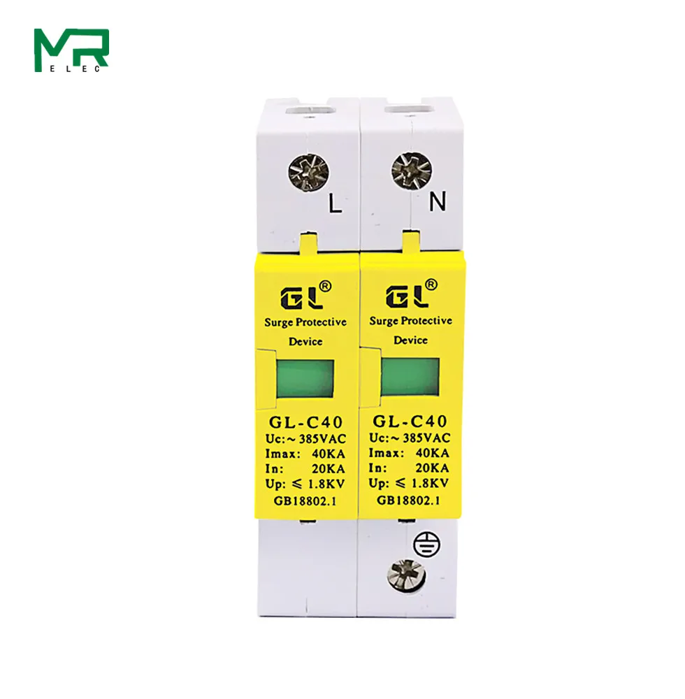 C40-2P 20KA ~ 40KA AC 385V 1P + N 2P стабилизатор напряжения защитное устройство для блокировки